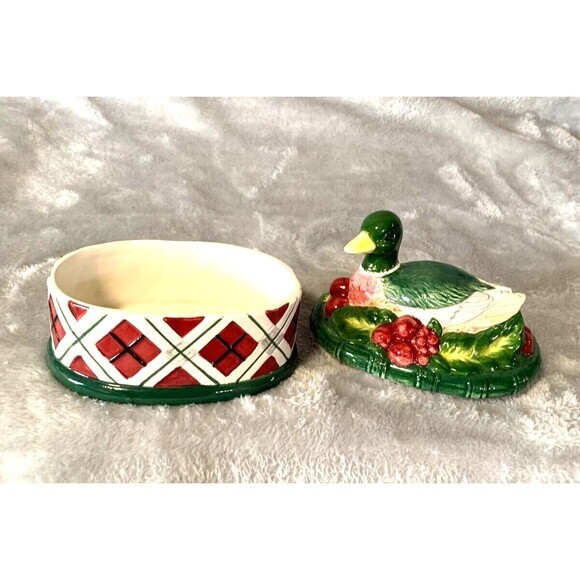 Noritake ROYAL HUNT Ceramic Mallard DUCK Candy BOX 2002 Excellent Vintage - Picture 9 of 16